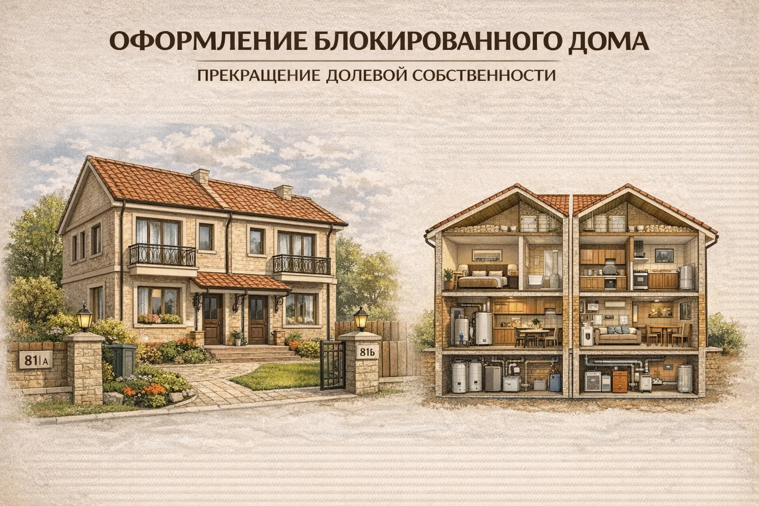 Как прекратить долевую собственность на дом и оформить “дом блокированной застройки” (простыми слова