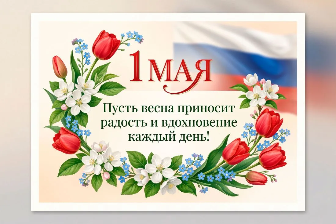 От всей души поздравляем вас с  1 Мая — днём, который символизирует пробуждение природы, труд и един