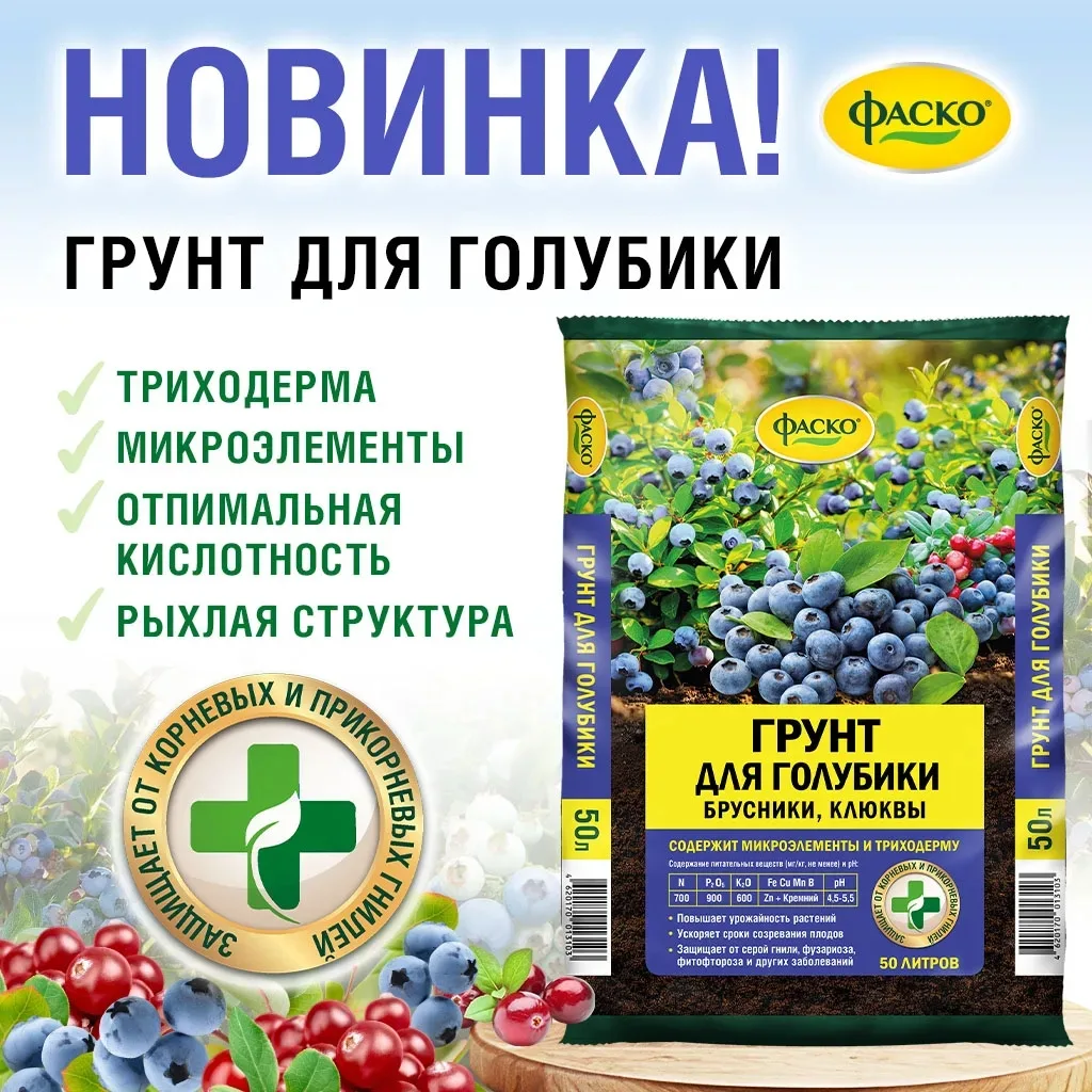 Грунт для Голубики от Фаско (50л.)

Популярность голубики среди садоводов продолжает активно расти, 