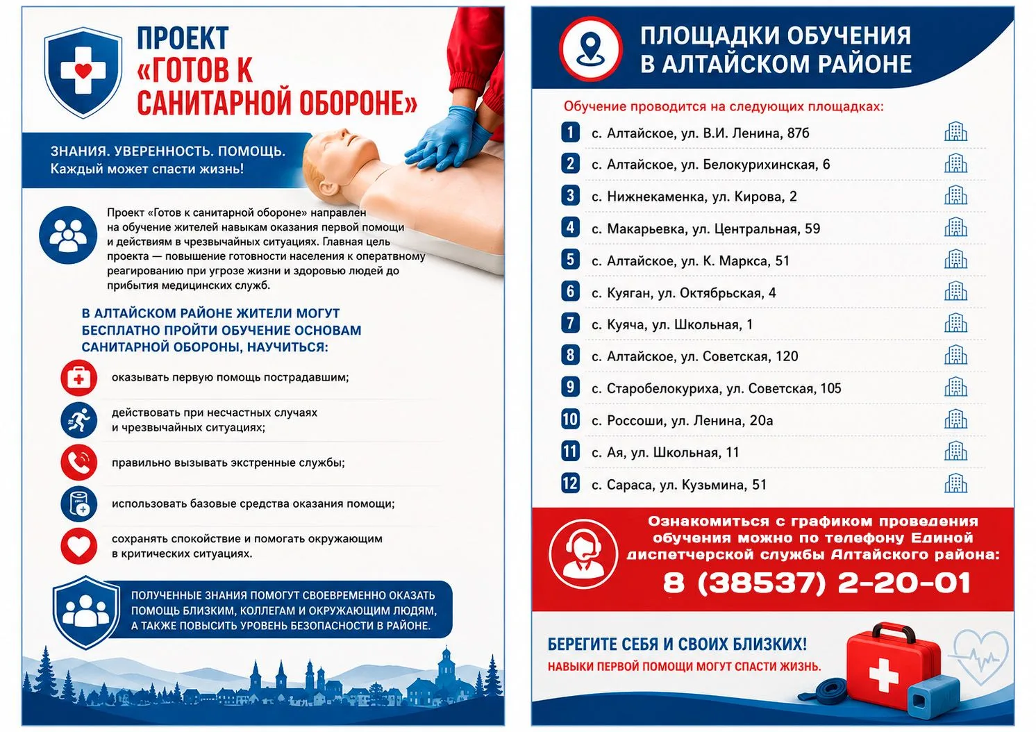 Проект «Готов к санитарной обороне» направлен на обучение жителей навыкам оказания первой помощи и д