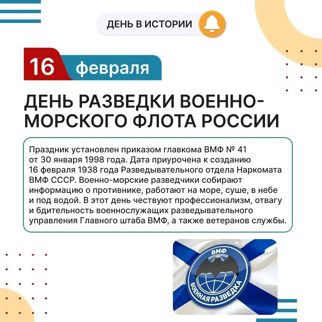 🌟 16 февраля — День разведки Военно-морского флота России! 🌟

Сегодня мы отдаём дань уважения тем,
