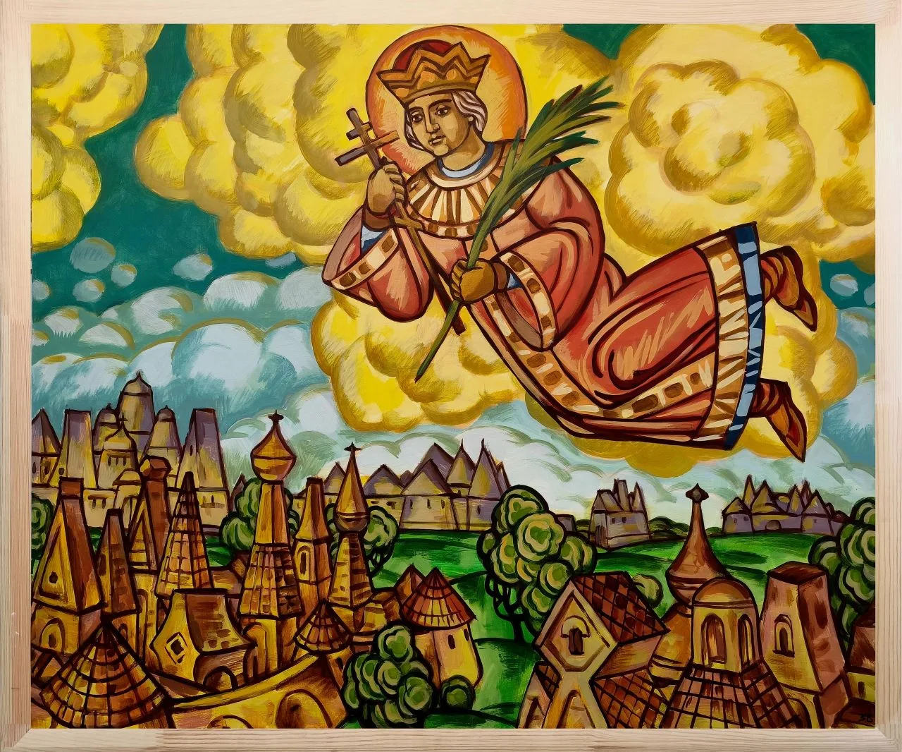 "Царевич Дмитрий - Небесный Заступник", 120х100 см. холст, акрил. 2026 г.