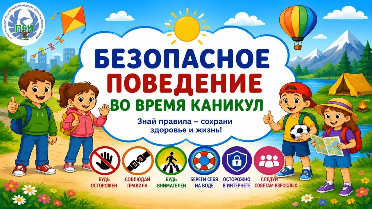 Безопасное поведение во время каникул 🌞
Основные правила на улице и в общественных местах 🔊