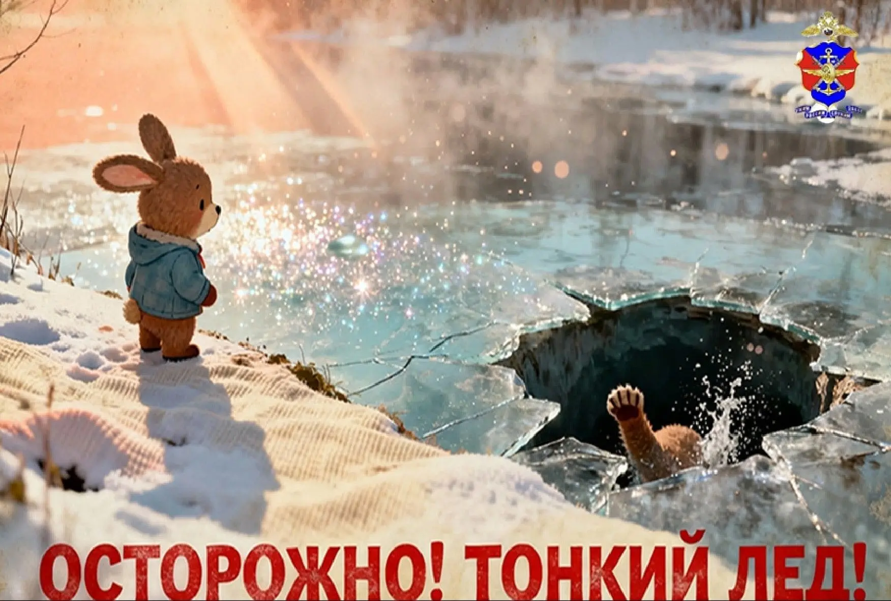 Внимание
В целях предупреждения несчастных случаев с детьми в период тонкого льда, ледохода и весенн