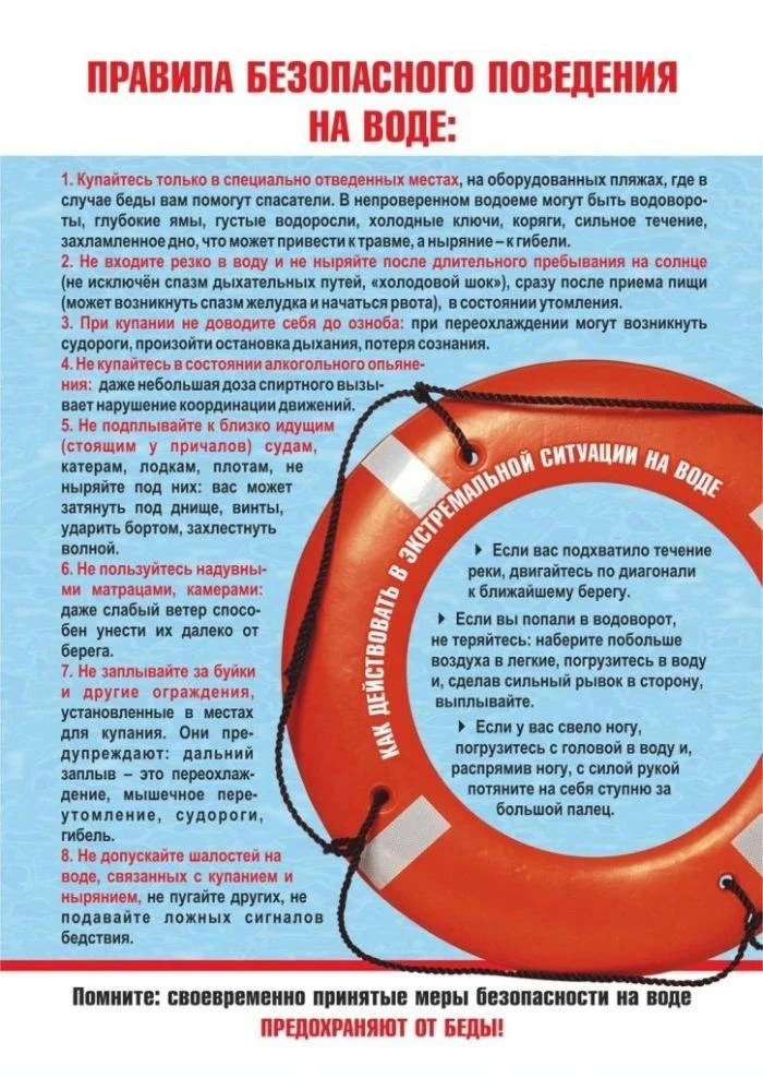 ✔️Важно напомнить детям правила безопасности на воде

Водоемы опасны в любое время года. Вода не тер