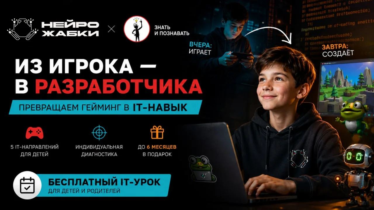 Из игрока — в разработчика: превращаем гейминг в IT-навык

Канал «Знать и познавать» и IT Академия «