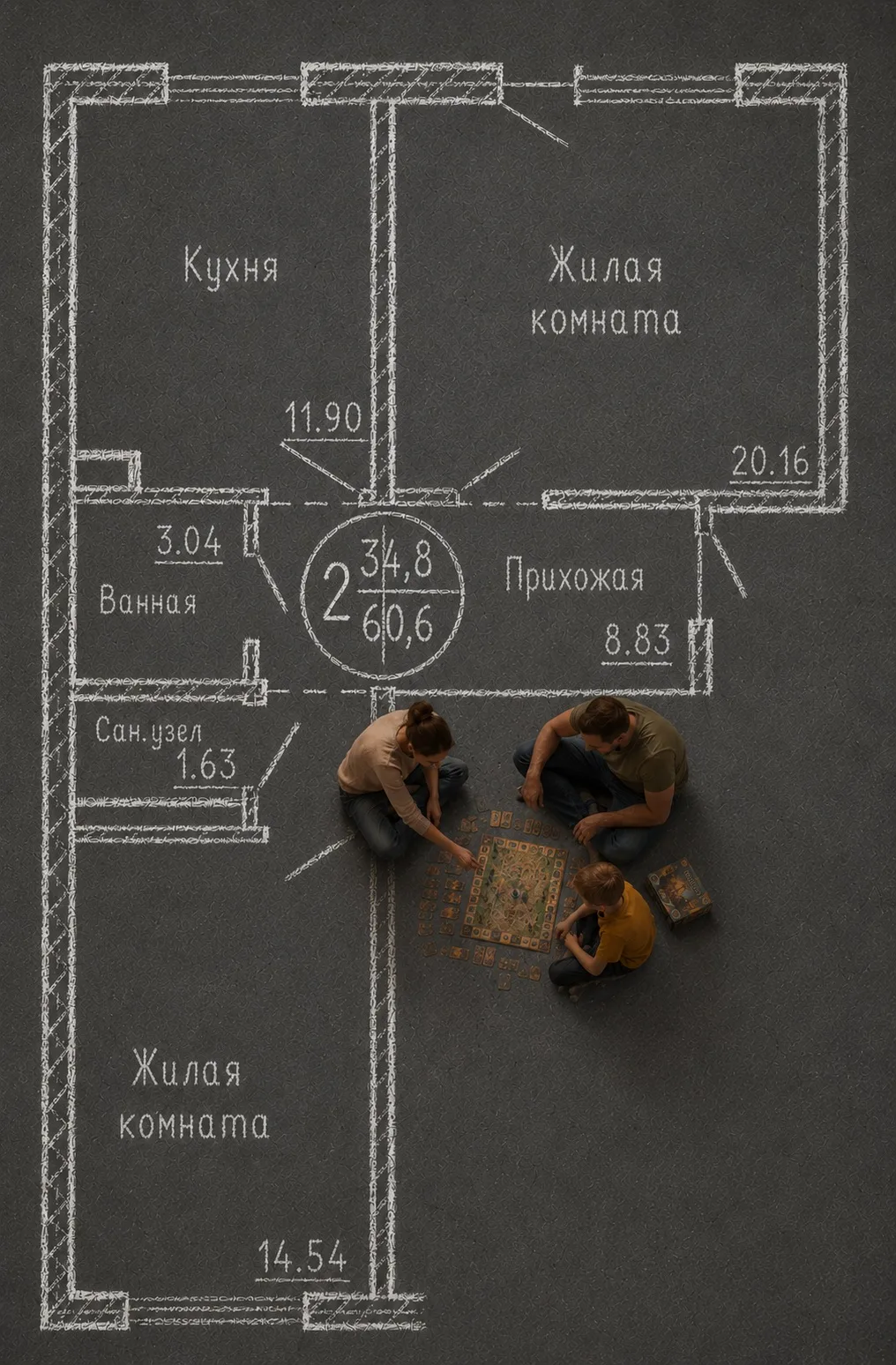 У квартир 60 м2 есть один серьезный недостаток - постоянно надо искать потерянные вещи! 😅

Зато ест