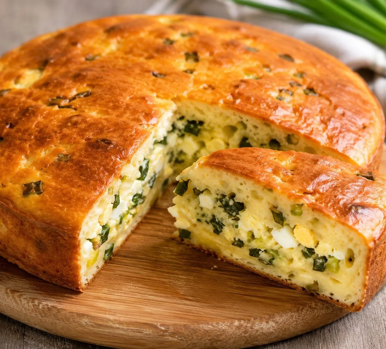 Заливной пирог с луком и яйцом.

Ингредиенты для начинки:
Зеленый лук — 250–300 г
Вареные яйца — 5 ш