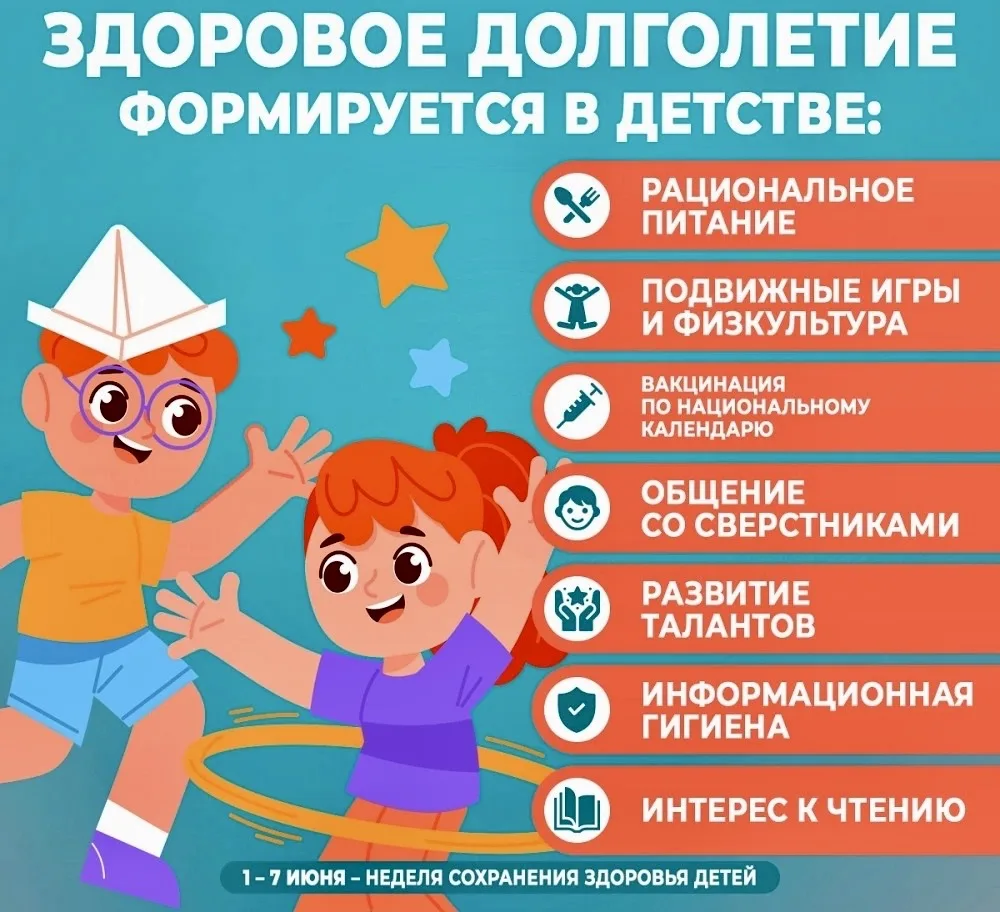 👨‍👩‍👧‍👦 Неделя сохранения здоровья детей: заботимся о самом главном! 💖 

С 1 по 7 июня 2026 год