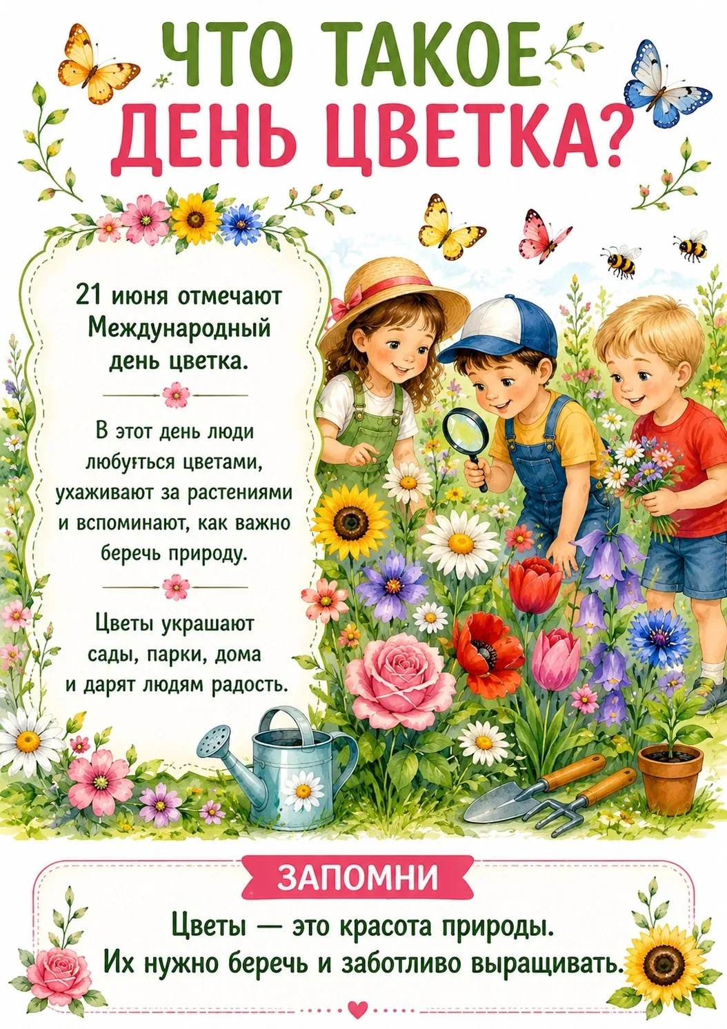 21 июня- Международный день цветка.
Материалы для проведения тематического занятия.