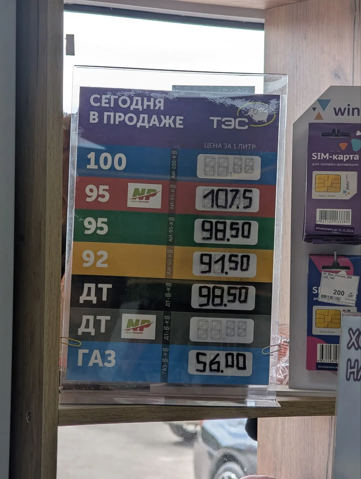 Актуальные цены на топливо.