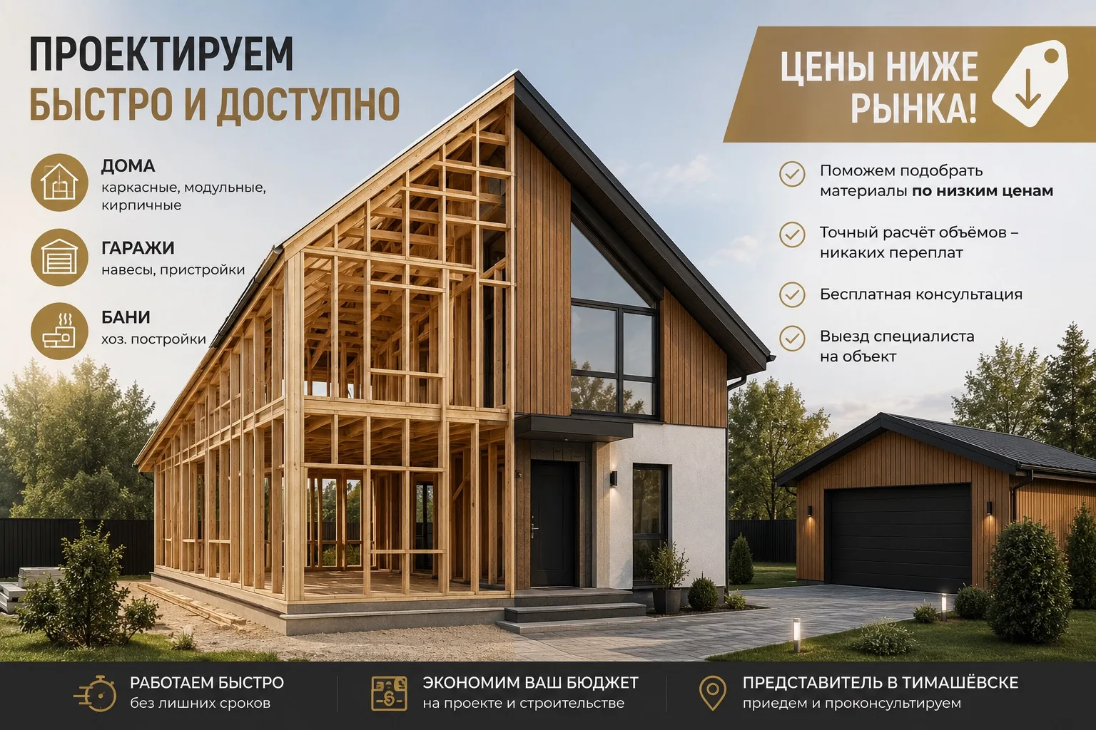НАШ технический специалист находится в Тимашевске!!!

Планируете строить дом, баню, гараж или навес?