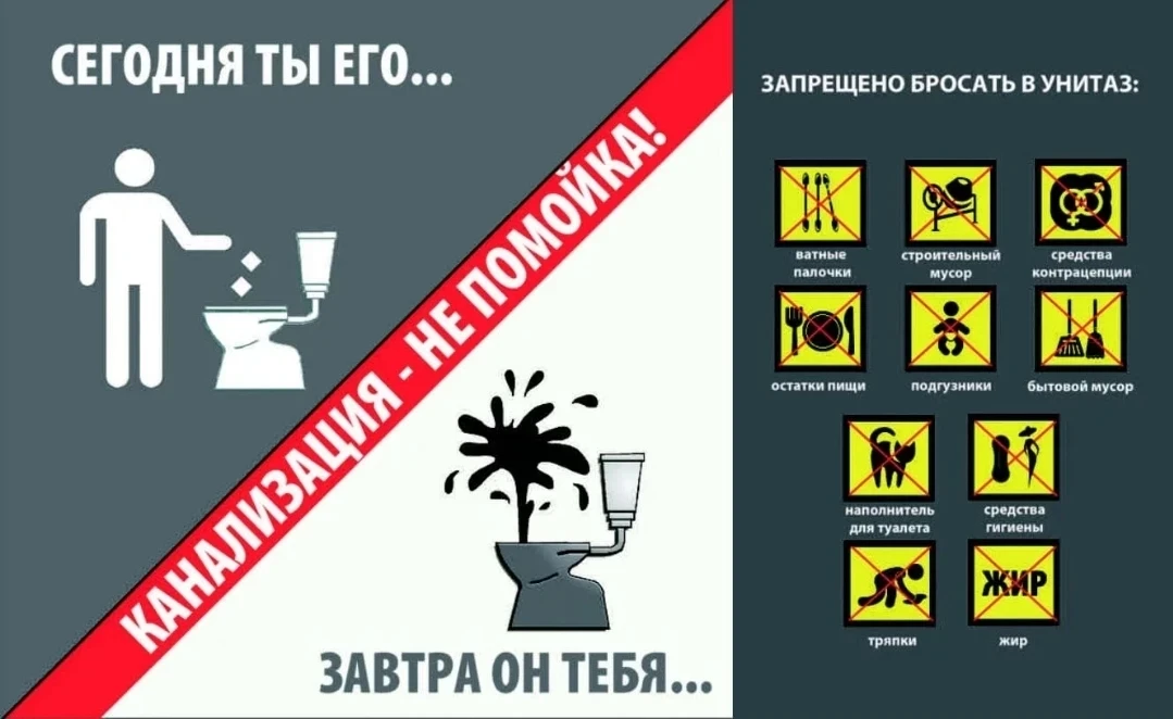 Уважаемые жители!

Хотим ещё раз поговорить о том, что канализация — не мусоропровод. Иногда кажется