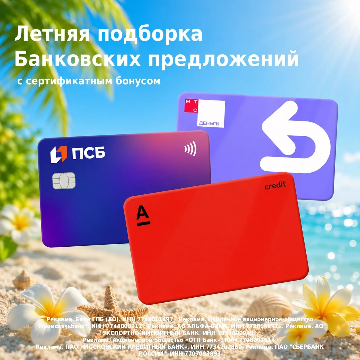 ⭐️ПОДАРКИ ОТ БАНКОВ В ИЮНЕ ⭐️

✔️сертификат Золотое яблоко 1200₽ 
💵  АЛЬФА-БАНК ДЕБЕТОВАЯ КАРТА htt