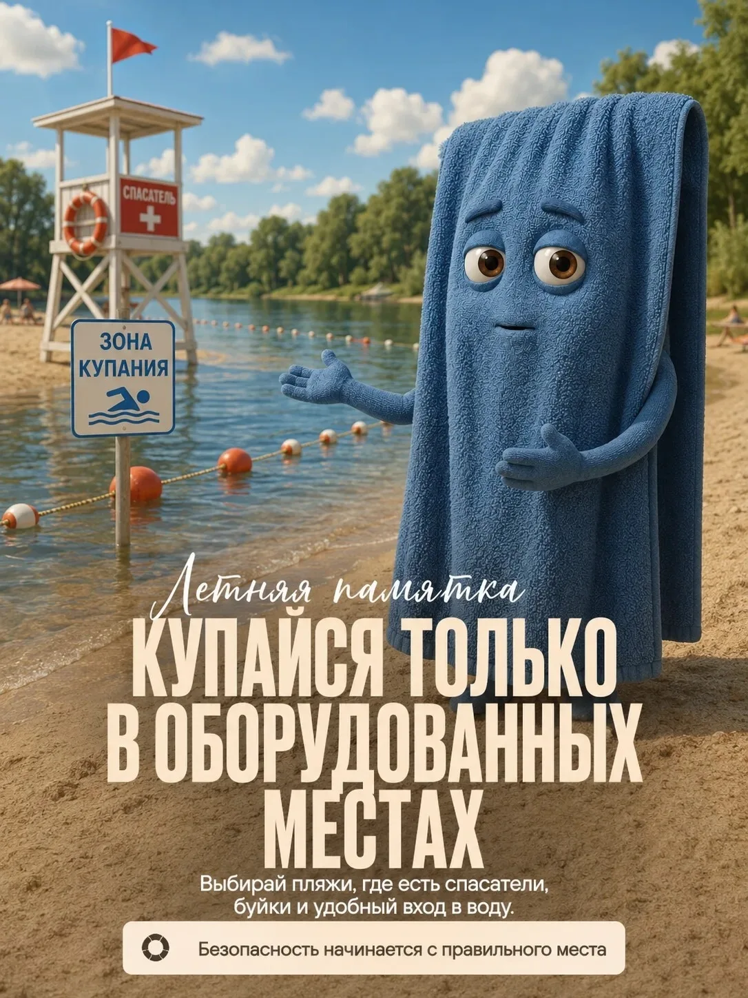 🌊  Лето — время отдыха у воды. Но даже в жаркие дни важно помнить о безопасности.
В карточках собра