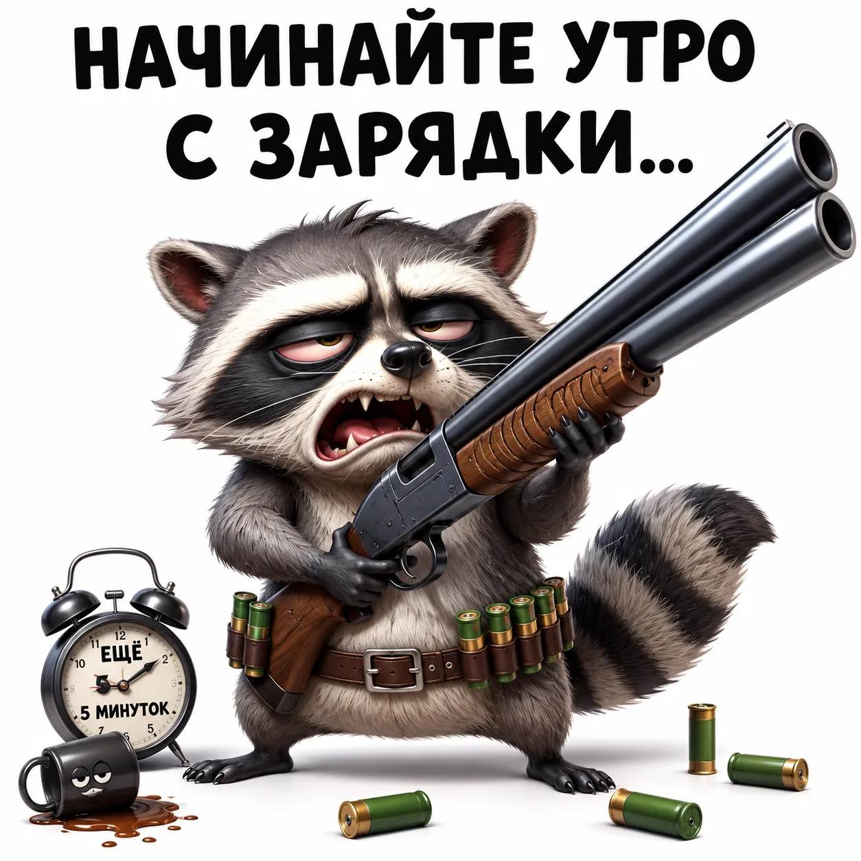 Утро начинаеться с зярядки😂