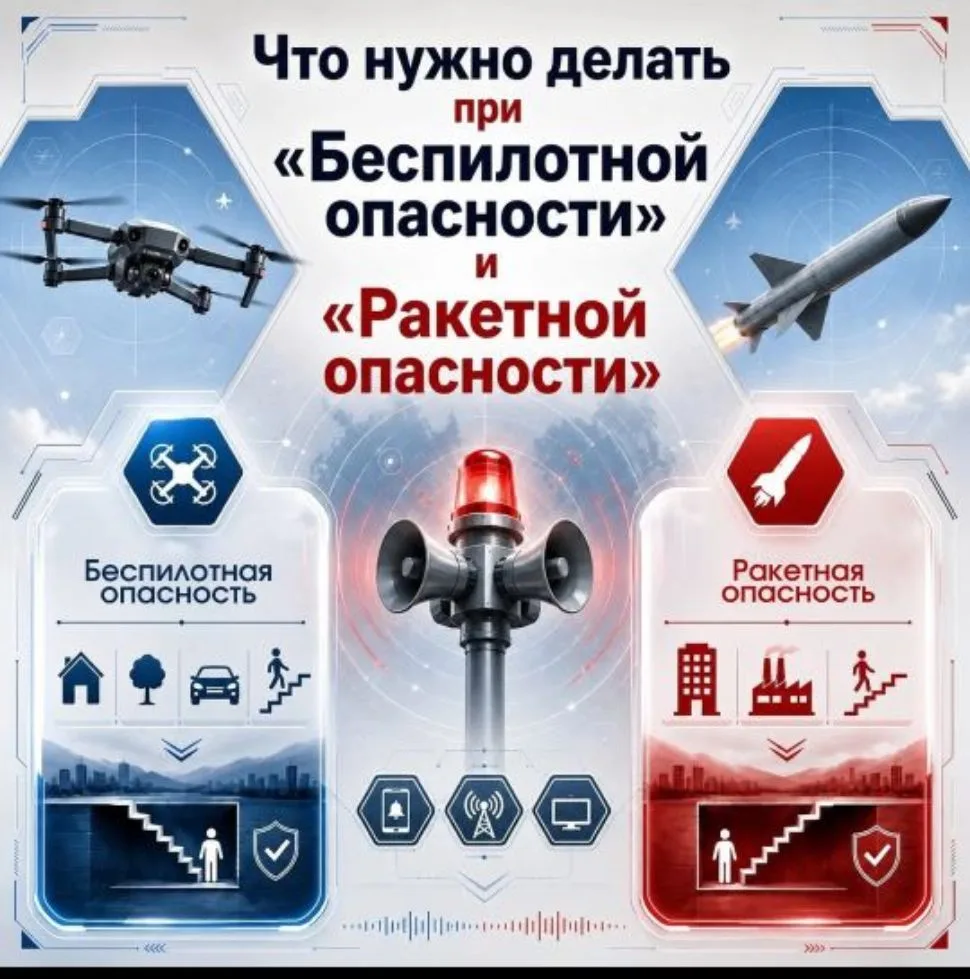 ️❗️ Как действовать при объявлении режимов «Беспилотная опасность» и «Ракетная опасность»? 

В карто
