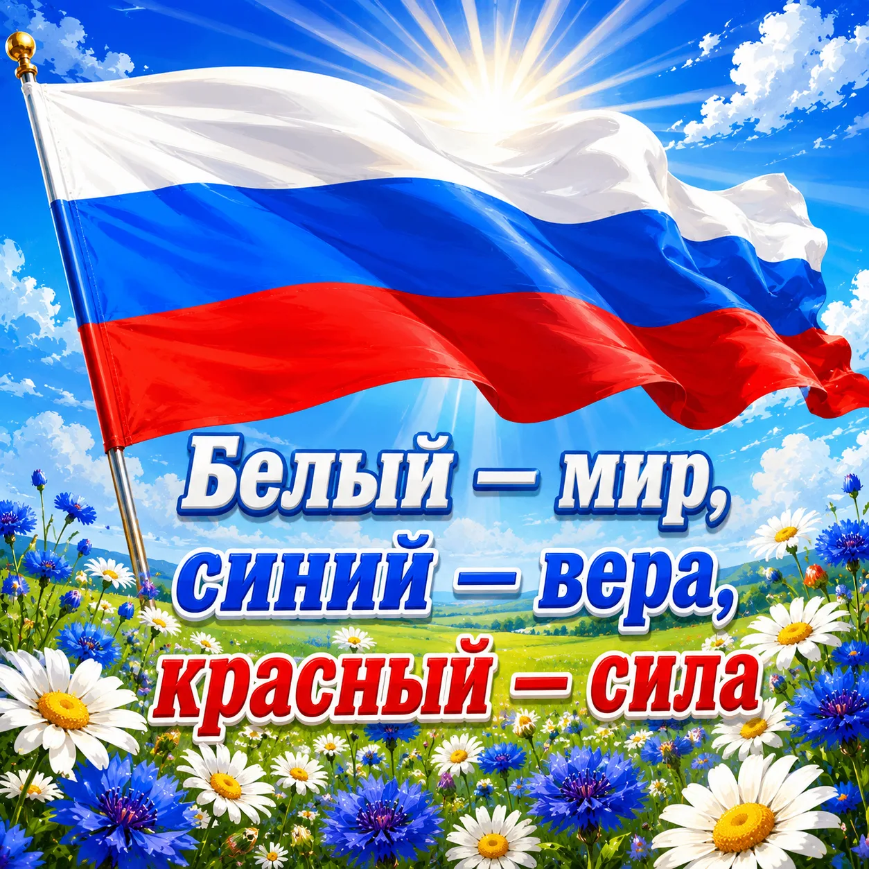 🇷🇺 Друзья, а вы знаете, что означают цвета нашего флага?/
Белый — мир, чистота, совершенство.
Сини