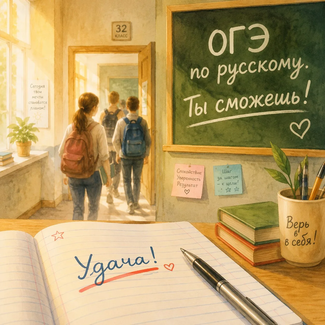 📝 Сегодня девятиклассники сдают ОГЭ по русскому языку. 

🌟 Дорогие ребята, пусть вдохновение прихо