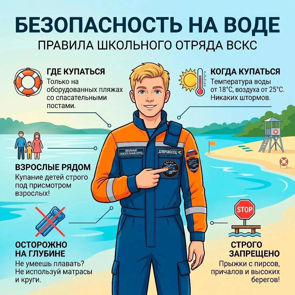🚁 Безопасность на воде

Лето — прекрасная пора для отдыха, и многие любят проводить время у водоемо