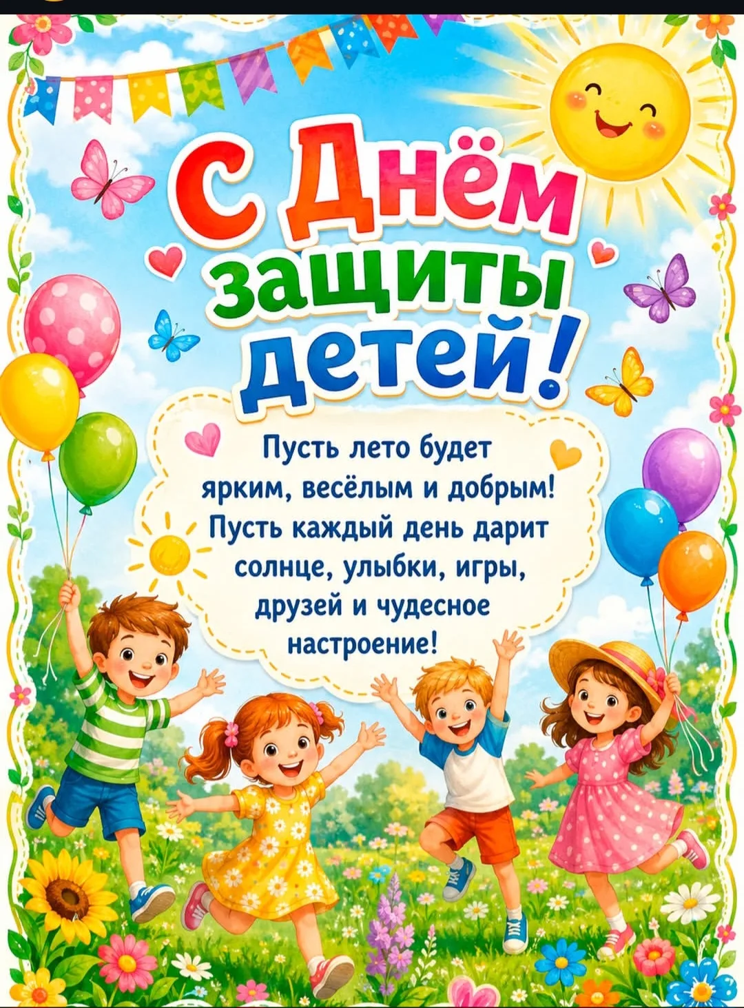 Сегодня праздник у самых любимых, самых озорных и весёлых — наших деток. Пусть они никогда не болеют