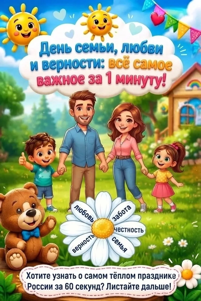День семьи, любви и верности - про самое главное. 
Про то, что греет даже в самый пасмурный день. 
П