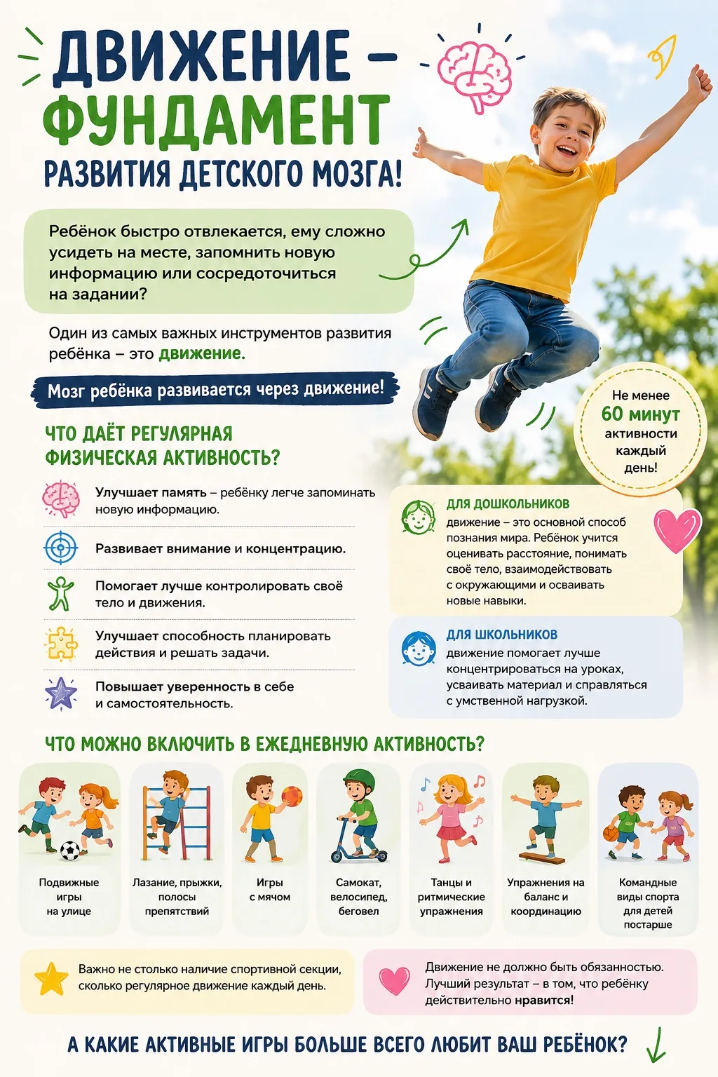 🧠 Ребёнок быстро отвлекается? Ему сложно усидеть на месте, запоминать новую информацию или концентр