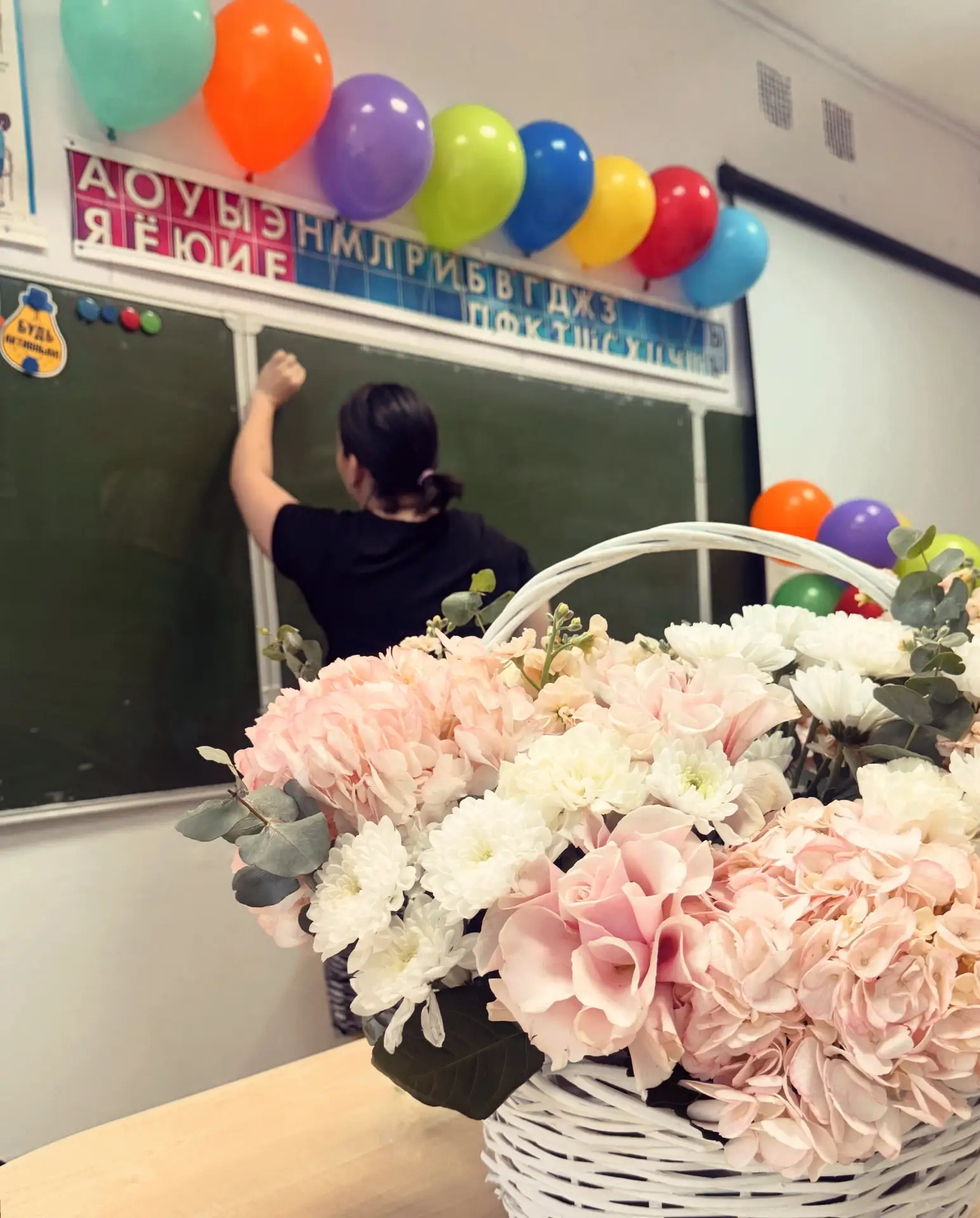 Из личного:

Вчера ходили и украшали кабинет, где учится моя средняя дочь. Она заканчивает 4 класс.
