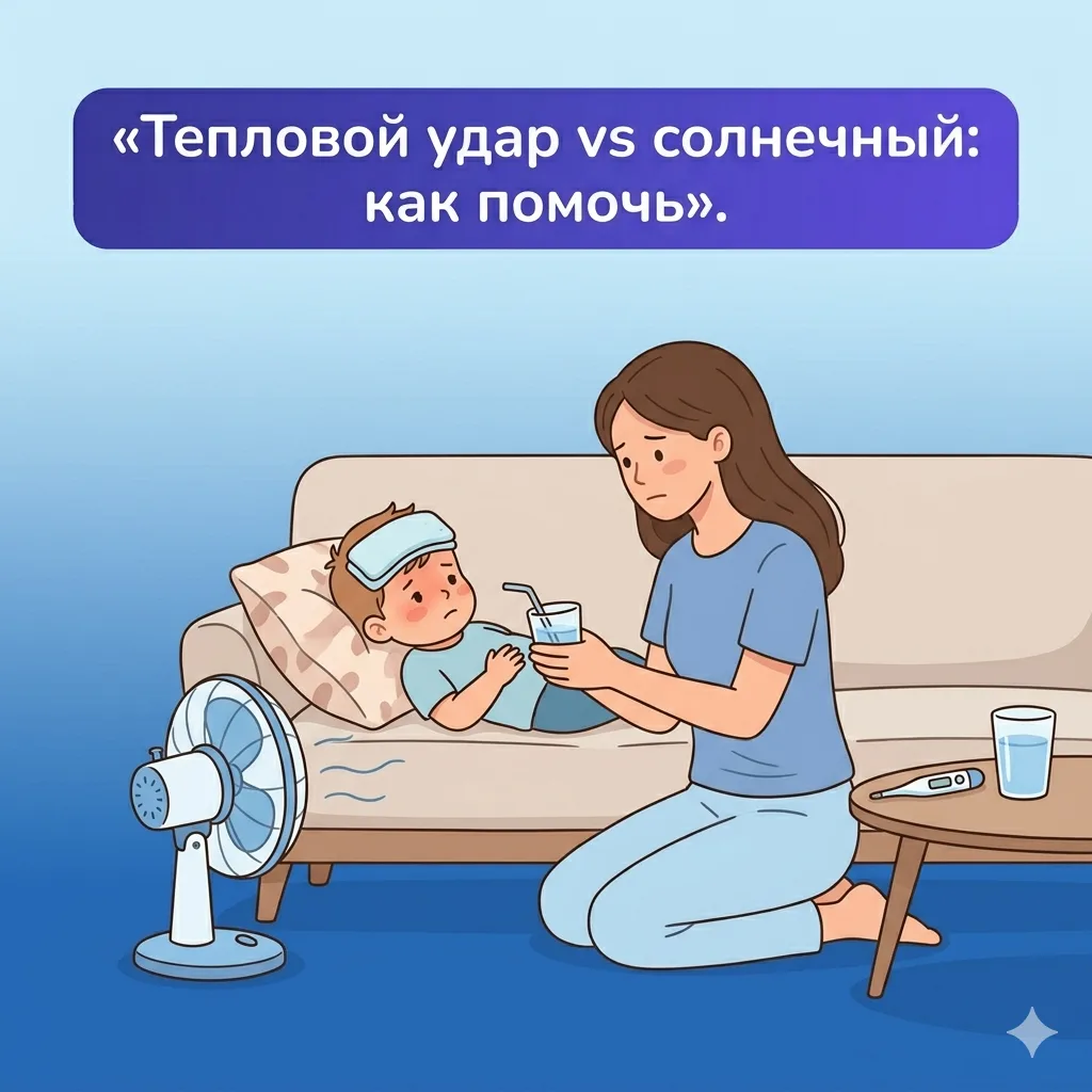 ☀️ Тепловой удар vs солнечный: в чём разница и как помочь малышу

Летом эти два диагноза звучат один