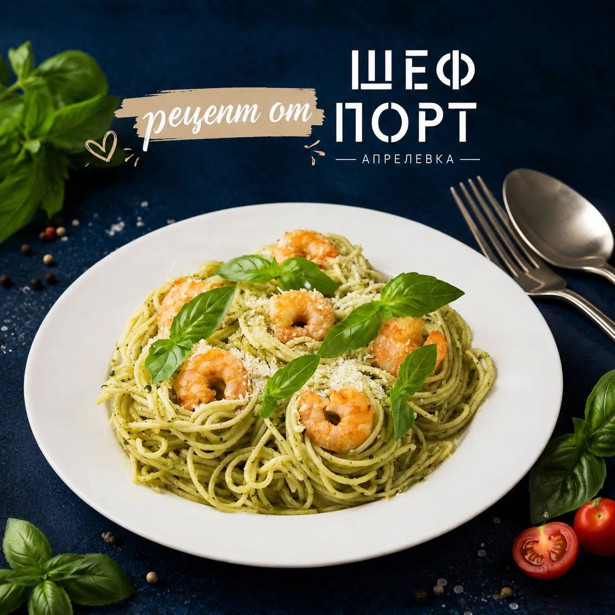 🍤 ПАСТА С КРЕВЕТКАМИ И СОУСОМ ПЕСТО 🌿

Когда хочется чего-то вкусного, красивого и по-ресторанному