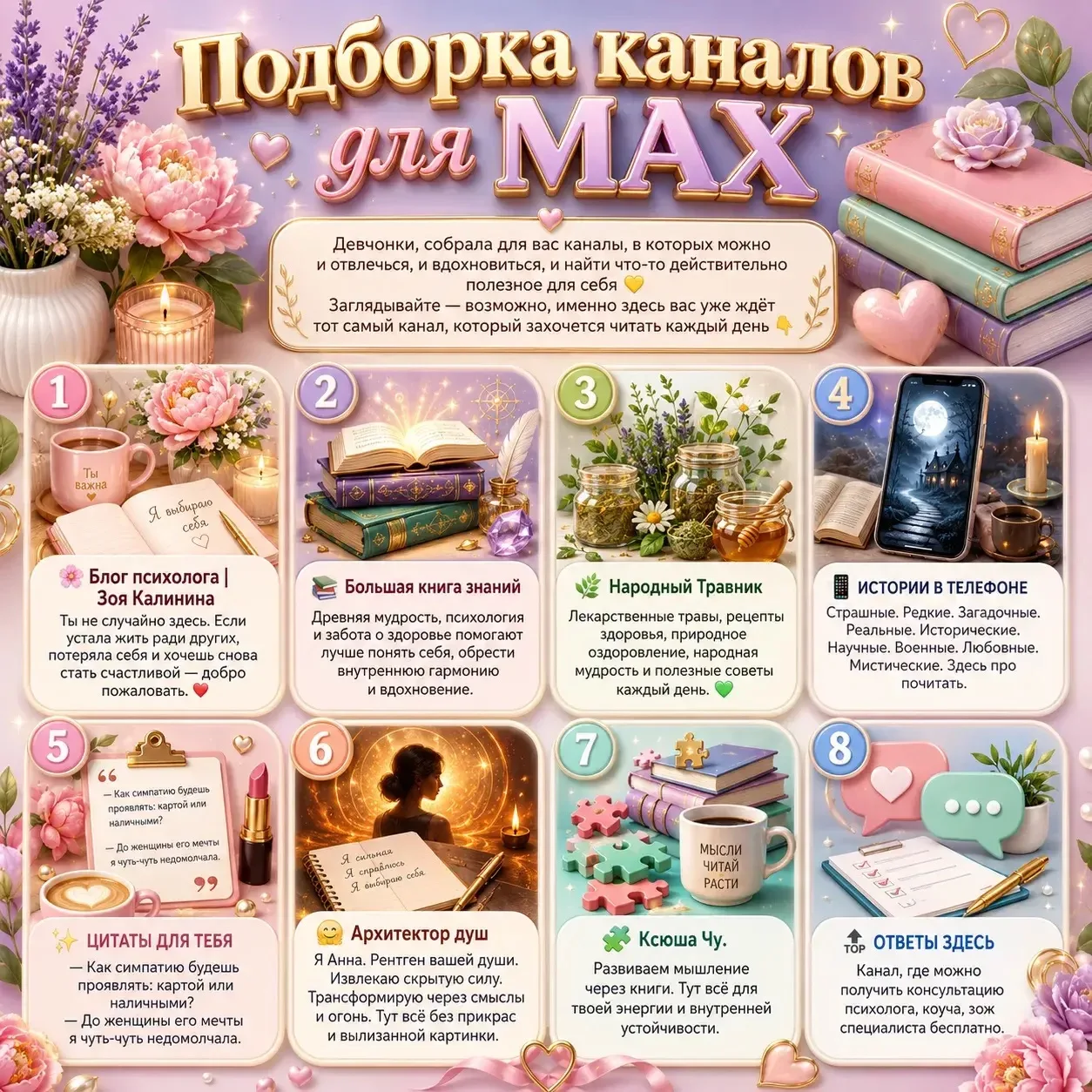 Девчонки, собрала для вас каналы, в которых можно и отвлечься, и вдохновиться, и найти что-то действ