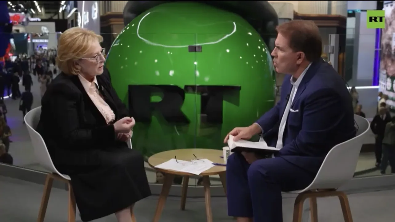 🇷🇺Интервью Вероники Скворцовой телеканалу RT на полях Петербургского международного экономического