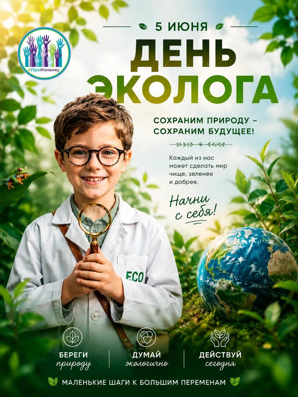 «Большие перемены начинаются с маленьких привычек.»
В День эколога хотим напомнить: заботиться о пла