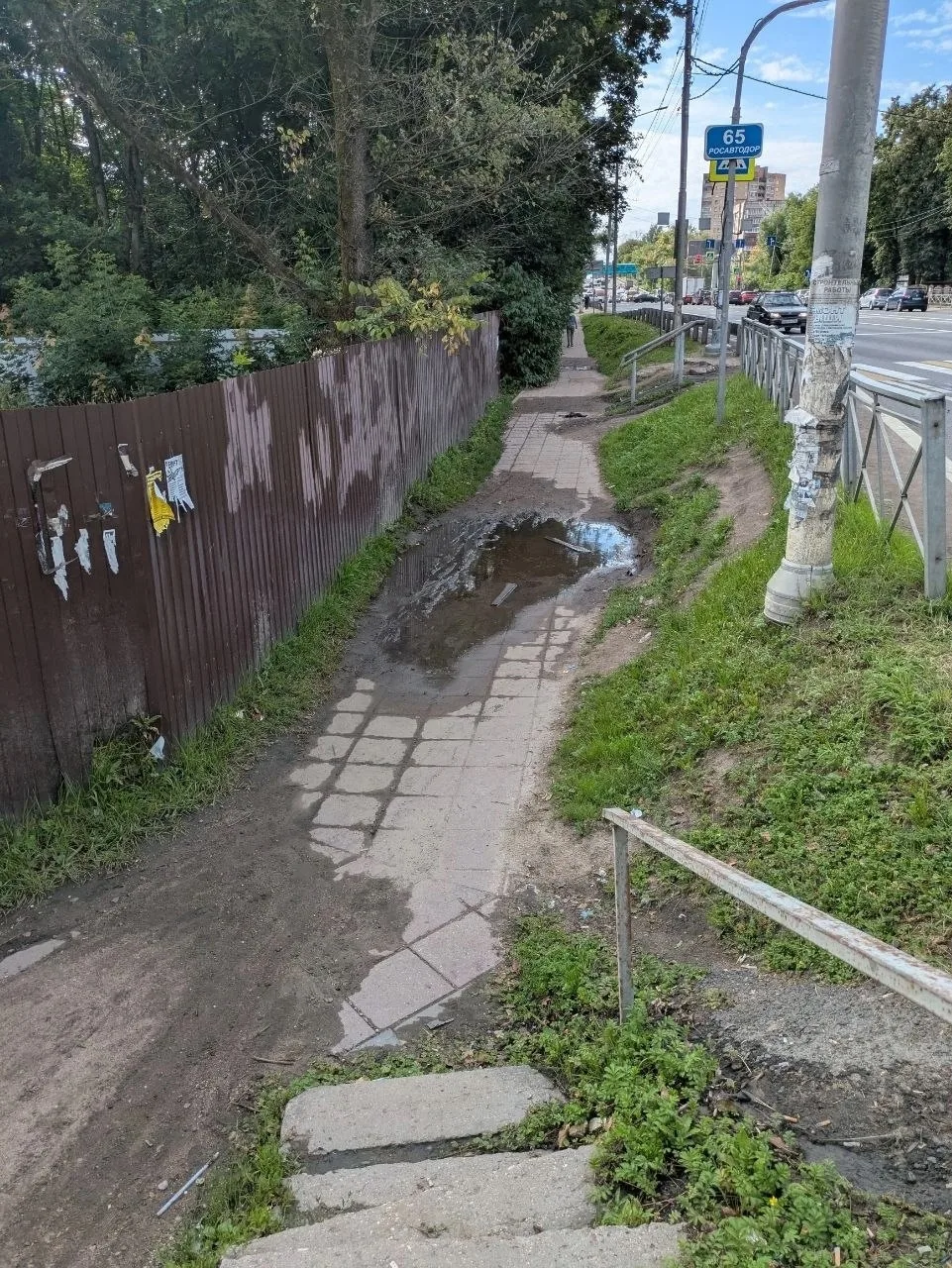 Добрый день! 
Вдоль Ленинградского шоссе , у завода "Лепсе", ул. Красная д. 136, есть тротуар , кото