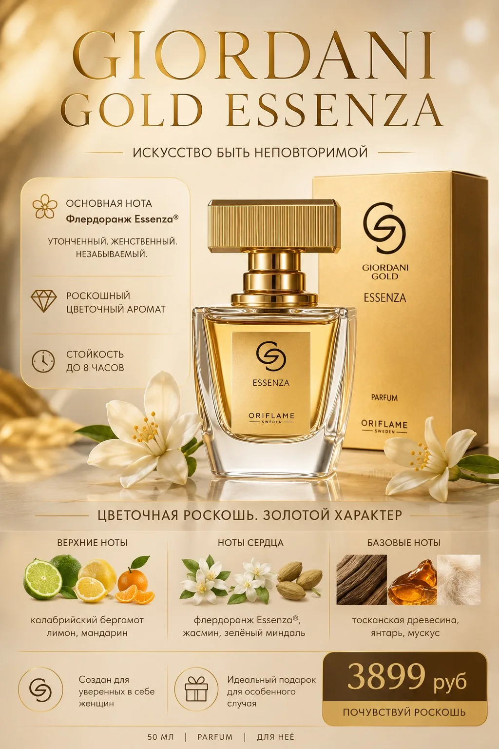 Уникальный аромат, подходит для любого сезона.
Любимец  женщин!