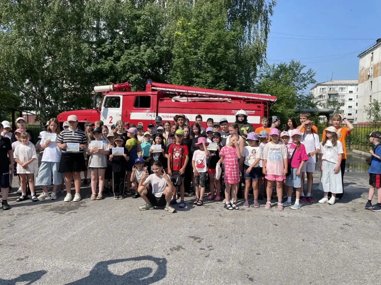 🚒В наш пришкольный лагерь прибыли гости из пожарно-спасательной части №2. В рамках акции «Останови 