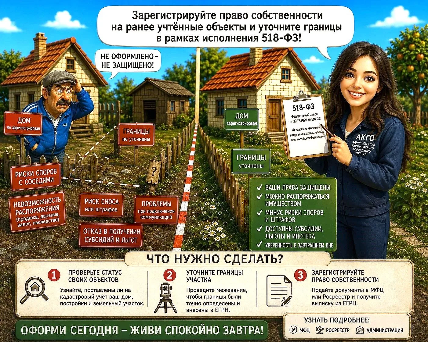 🏡 Ваш дом стоит? Стоит. Забор есть? Есть. Грядки цветут? Цветут. Но оформлены ли права? Вот тут нач