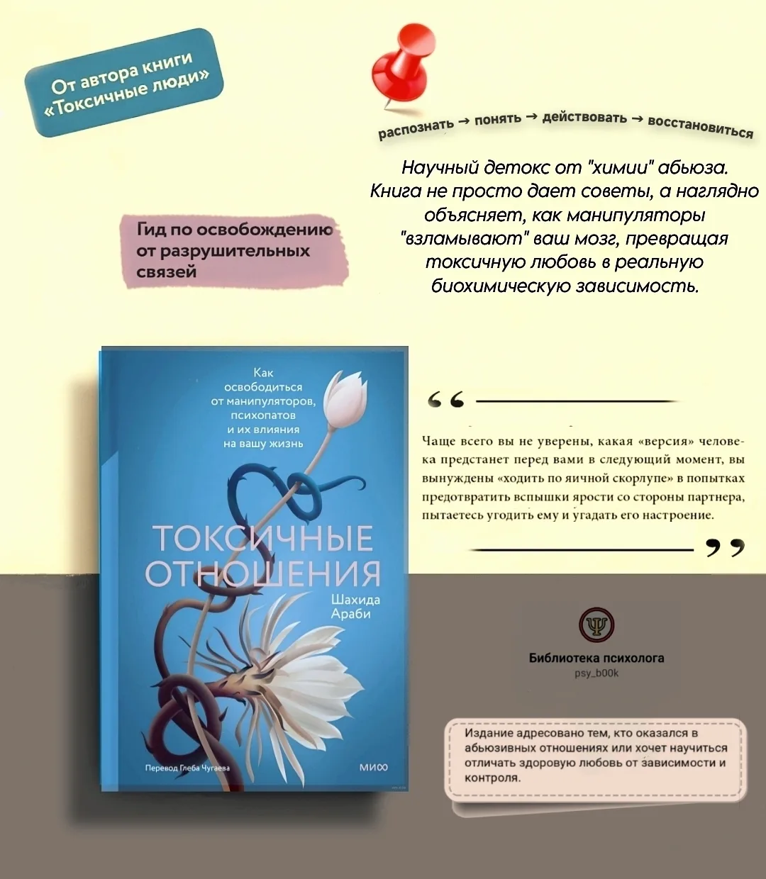 Разрушь цепи манипуляций! 🔗

#новинкa_PSY, #абьюз_PSY, #насилие_PSY

📚 Токсичные отношения. 
Как о