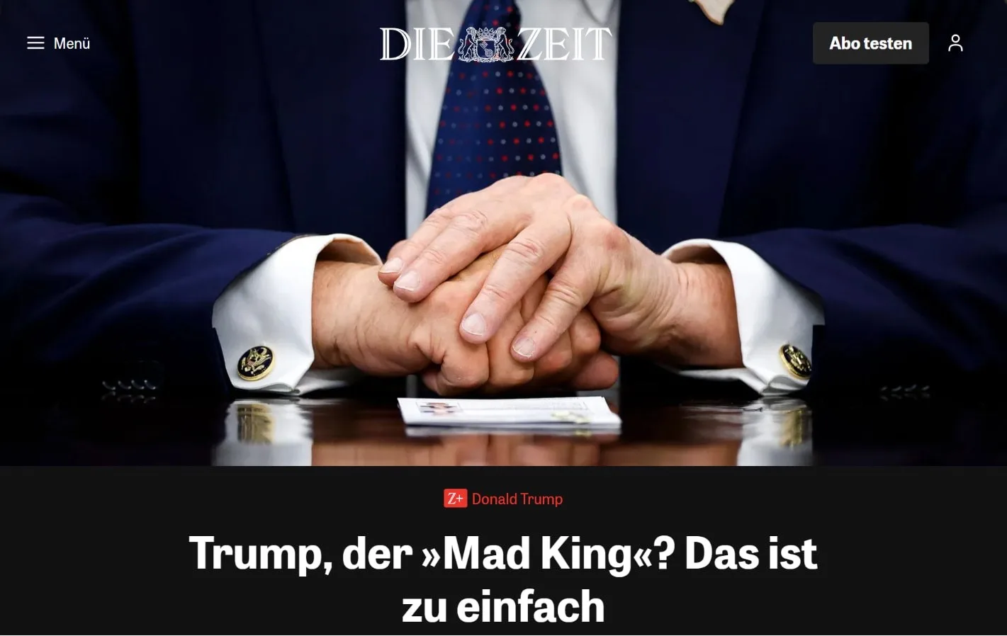 ⚡️Трампа всё чаще называют «безумцем» и «безумным королём» из-за его поведения, — Die Zeit.

Издание