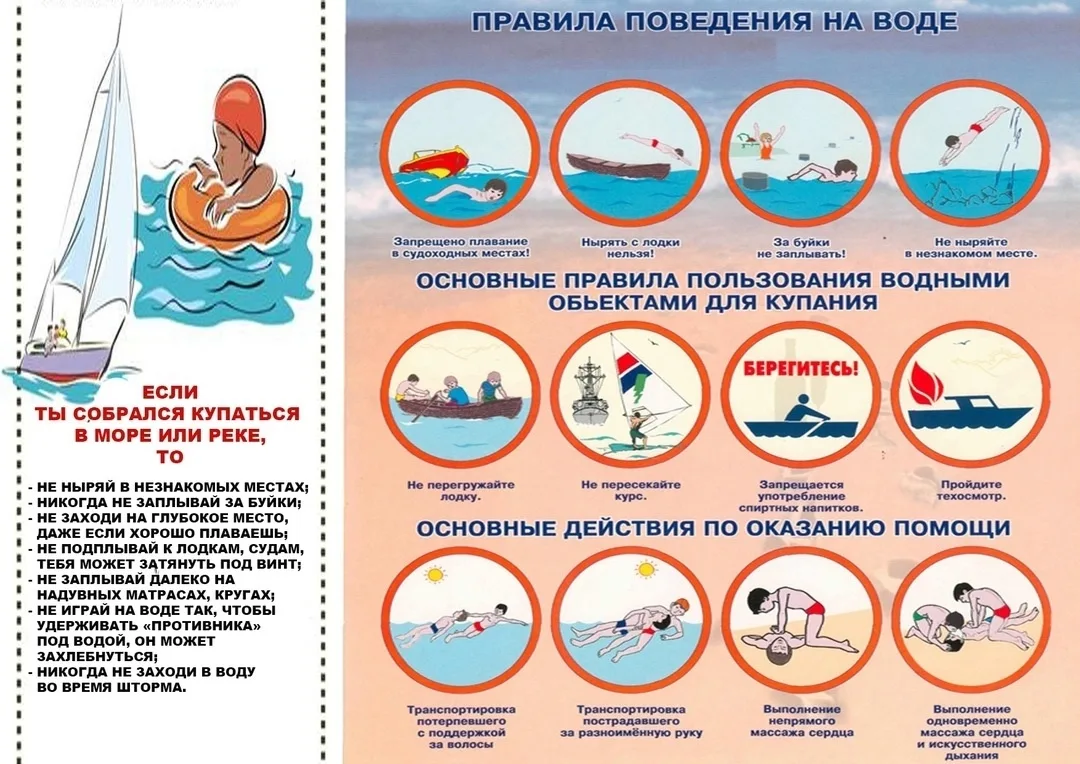 Памятка: Правила безопасного поведения на водных объектах
Соблюдение этих правил поможет сохранить ж