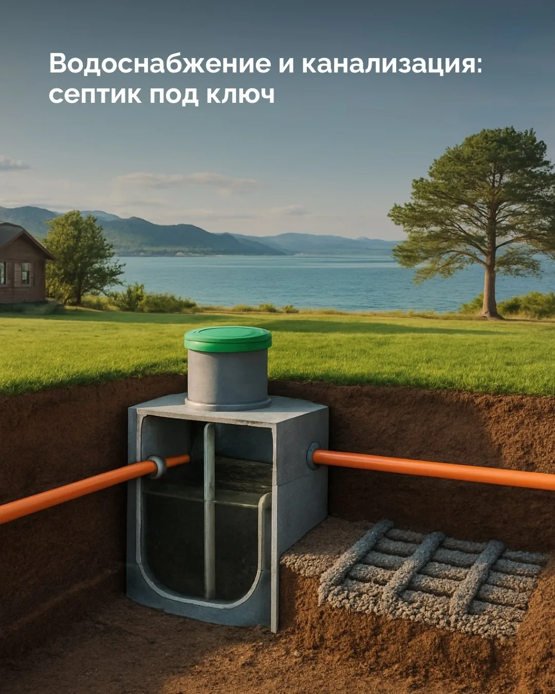 ✅ Автономная система с септиком — оптимальное решение для загородных участков, где нет центральной к