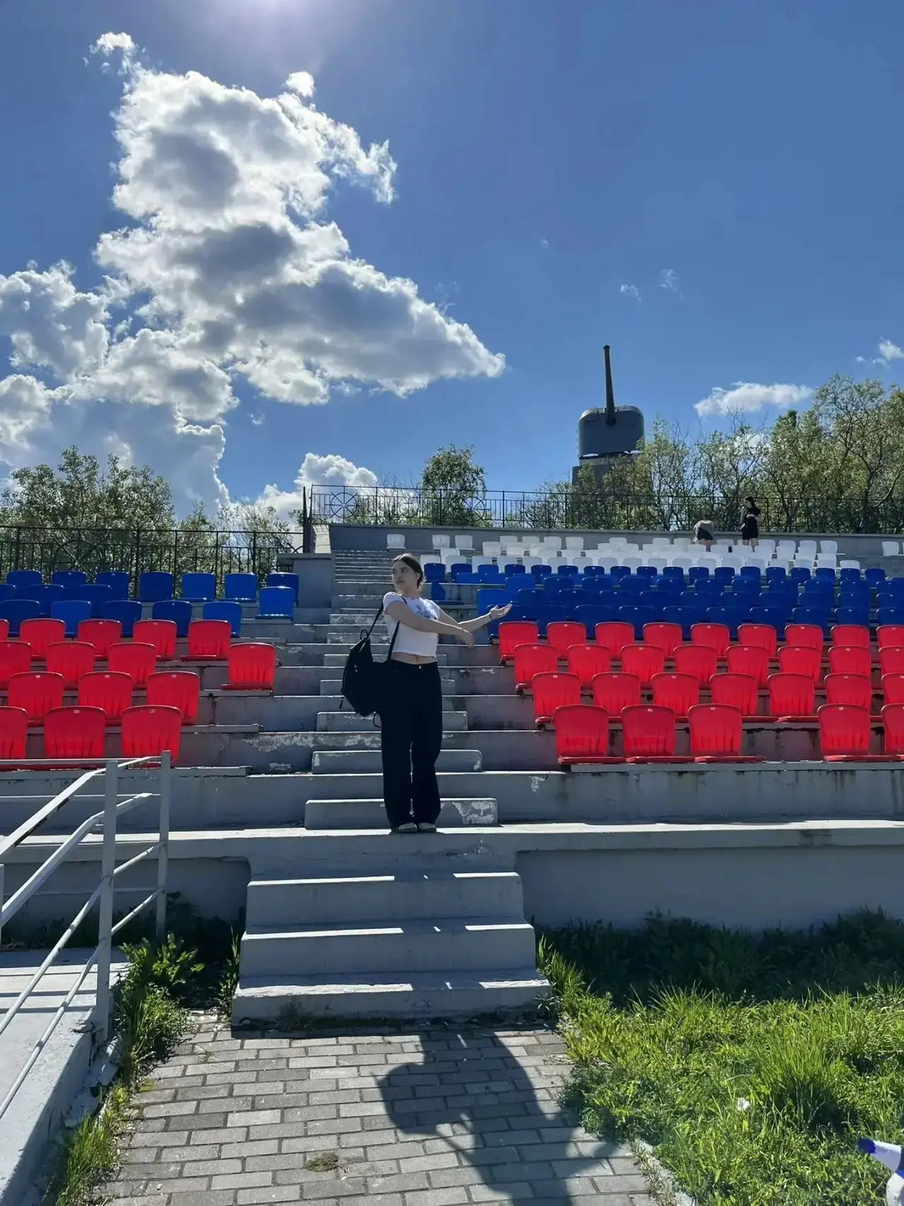 Гимназисты запустили акцию ко Дню России. Мы фотографируемся на фоне государственных символов Россий