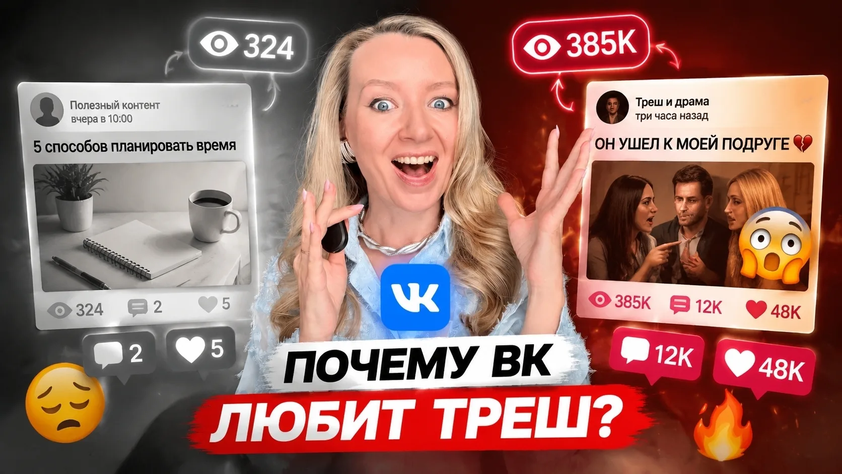 Открываешь ленту ВК и видишь какую-то дичь

Скандалы, треш, люди срутся в комментариях. И сразу вопр