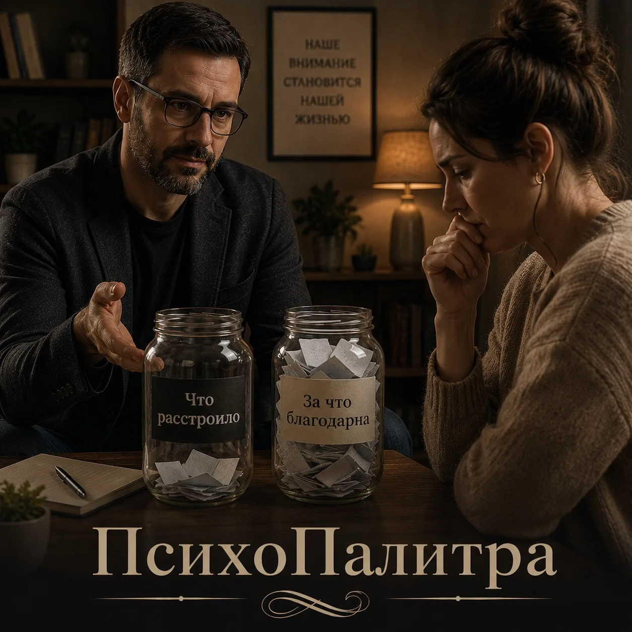 Психолог молча поставил перед женщиной две стеклянные банки. Через неделю она поняла, что сама годам