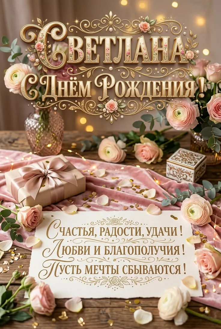 Светочка, милая, с 46‑летием тебя! В этот особенный день хочу сказать тебе самые тёплые слова: спаси