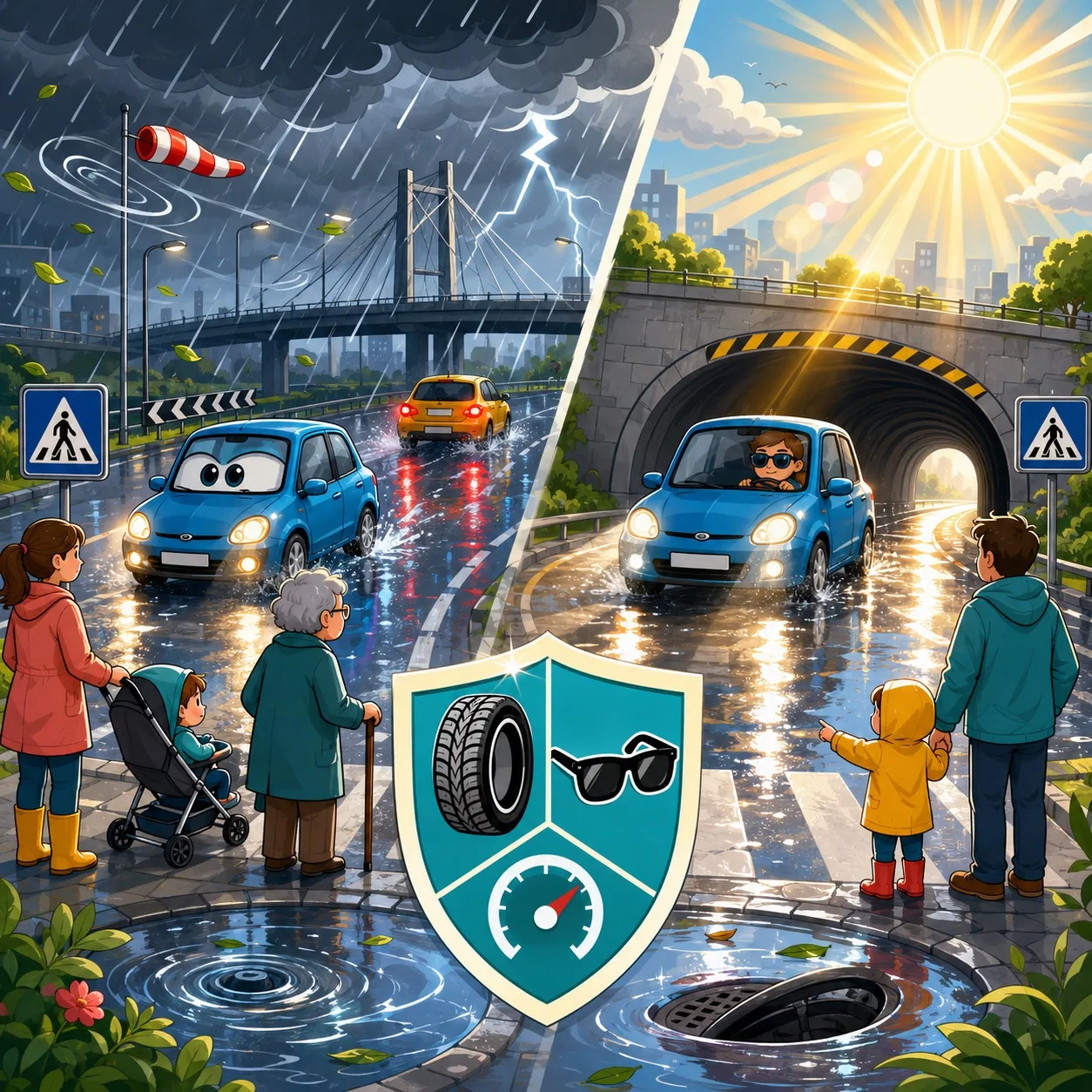 🌧 Лето в этом году балует контрастами: внезапный ливень, шквалистый ветер, а через минуту — ослепит