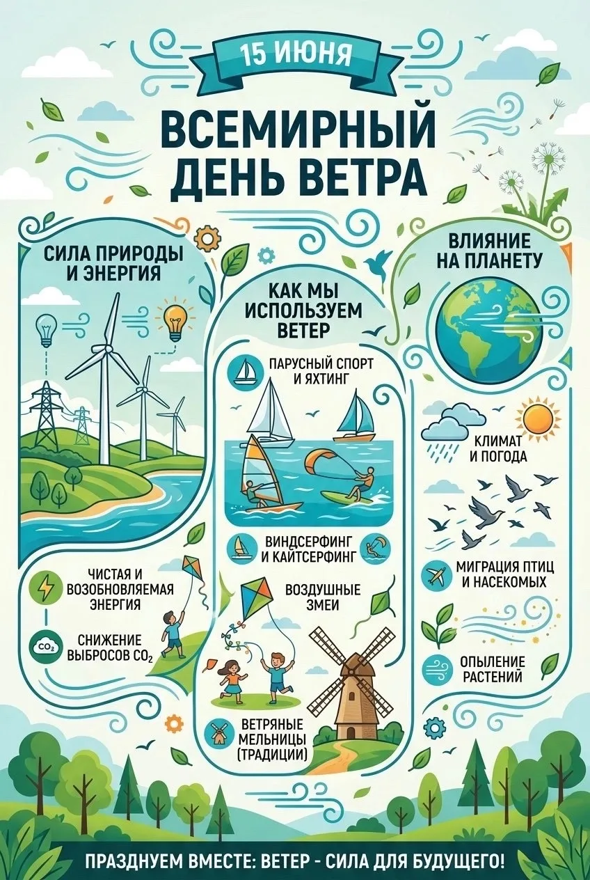💨15 июня - Всемирный день ветра