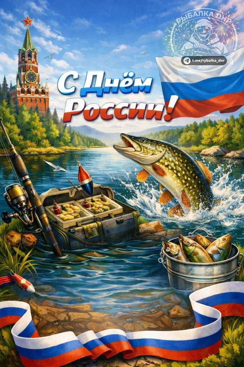 🇷🇺🎣 Дорогие друзья!
Поздравляем всех подписчиков канала «Рыбалка ДНР» с Днём России!

Желаем креп
