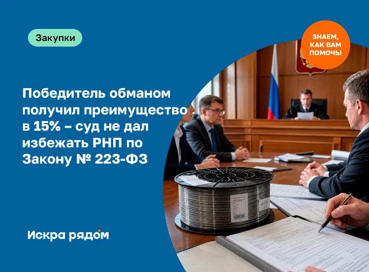Победитель обманом получил преимущество в 15% – суд не дал избежать РНП по Закону № 223-ФЗ
 
Заказчи