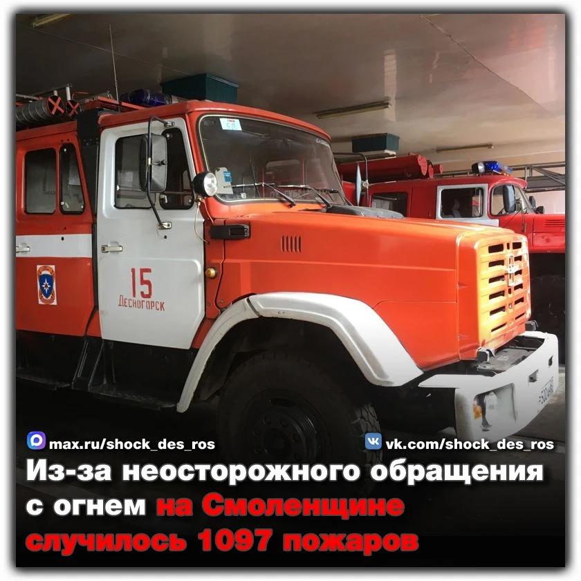 🔴 Из-за неосторожного обращения с огнем на Смоленщине случилось 1097 пожаров

С января по май 2026 